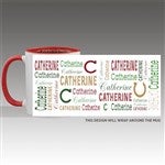 37168 - Christmas Repeating Name Personalized Coffee Mugs