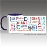 41122 - Trendy Repeating Name Personalized Coffee Mugs