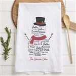 42488 - Snowman Repeating Name Personalized Christmas Tea Towel
