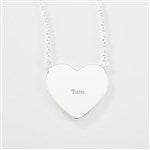56451 - Engraved Sterling Silver Heart Necklace 