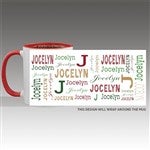 37168 - Christmas Repeating Name Personalized Coffee Mugs