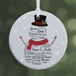 42496 - Snowman Repeating Name Personalized Ornament