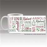 42470 - Holiday Repeating Name Personalized Coffee Mug