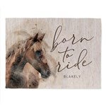 39972 - Born To Ride Horses Personalized Blankets