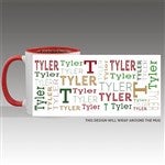 37168 - Christmas Repeating Name Personalized Coffee Mugs