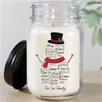 46389 - Snowman Repeating Name Personalized Farmhouse Candle Jar