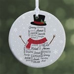 42496 - Snowman Repeating Name Personalized Ornament