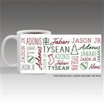 42470 - Holiday Repeating Name Personalized Coffee Mug