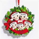 53820 - Holly Jolly Family Wreath Personalized Christmas Ornament