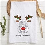 55147 - Reindeer Repeating Name Personalized Christmas Tea Towel