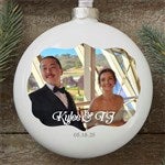 16386 - Wedding Day Photo Personalized Deluxe Globe Ornament
