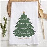 55152 - Merry Name Evergreen Personalized Tea Towel