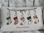 55153 - Merry Little Stockings Personalized Lumbar Throw Pillow