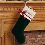 16279 - Winter Classic Personalized Quilted Stockings with Bow