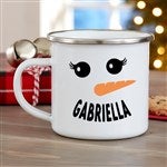 42986 - Smiling Snowman Personalized Enamel Mug