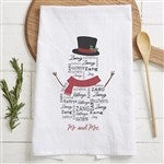 42488 - Snowman Repeating Name Personalized Christmas Tea Towel
