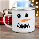 42986 - Smiling Snowman Personalized Enamel Mug