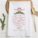37151 - Merry Family Personalized Christmas Tea Towel