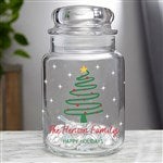 42418 - Abstract Christmas Tree Personalized Candy Jar  