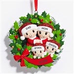 53820 - Holly Jolly Family Wreath Personalized Christmas Ornament
