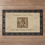 4489 - Floral Monogram Personalized Doormat