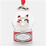 45413 - Engraved Kissing Polar Bears Snow Globe Ornament