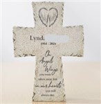 38024 - On Angels Wings Personalized Memorial Resin Tabletop Cross