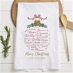 37151 - Merry Family Personalized Christmas Tea Towel