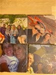 34305 - Photo Personalized Tumbled Stone Coaster Set for Family