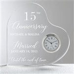 27376 - Anniversary Engraved Heart Clock