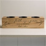 41031 - Live By Faith Personalized Wood Candle Holder 