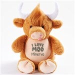 54853 - I Love Moo Embroidered Plush Highland Cow