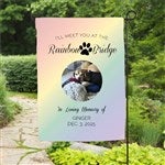 41426 - Rainbow Bridge Pet Memorial Personalized Photo Garden Flag					