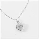 47576 - Engraved Stainless Wing & Heart Urn Necklace