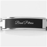 46182 - Engraved Matte Black & Silver ID Bracelet