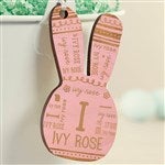 46367 - Easter Bunny Repeating Name Personalized Wooden Easter Basket Tags