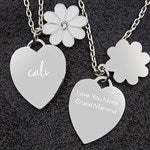 39596 - Write Your Own Personalized Flower Heart Necklace