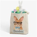 57194 - Storybook Boy Bunny Personalized Easter Canvas Tote Bags