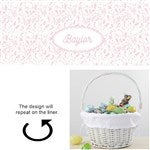 57192 - Bunny Toile Personalized Easter Basket with Folding Handle