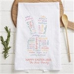 46362 - Easter Bunny Repeating Name Personalized Flour Sack Towel