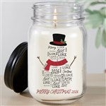46389 - Snowman Repeating Name Personalized Farmhouse Candle Jar