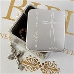 34414 - Holy Name Personalized First Communion Trinket Rosary Box
