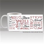 47426 - Repeating Name Heart Personalized Coffee Mug