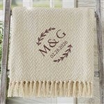 29790 - Their Initials Wedding Embroidered Afghan