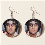 48645 - Personalized Photo Round Dangle Earrings
