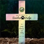 45339 - Rainbow Bridge Pet Memorial Personalized Solar Outdoor Garden Stake