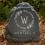 41798 - Welcome Wreath Personalized LED Outdoor Garden Stone