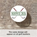 45642 - Crossed Clubs Personalized Golf Ball Markers