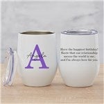 48076 - Simple Signature Personalized Stainless Insulated Wine Cup 