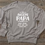 28124 - This Awesome Dad Belongs To Personalized Adult Sweatshirt